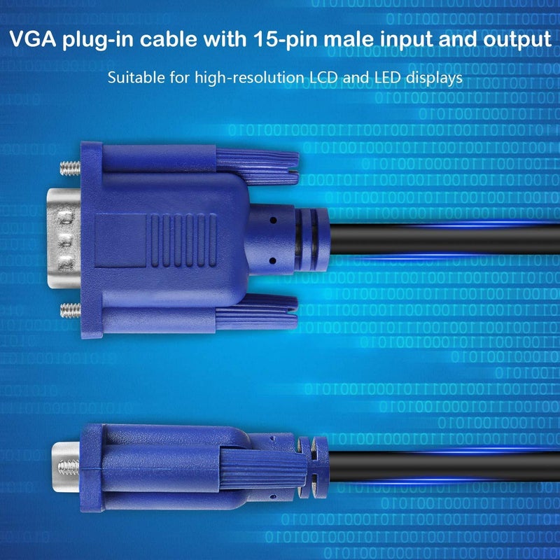 PASOW VGA to VGA Monitor Cable HD15 Male to Male for TV Computer Projector (6 Feet) - Image 5